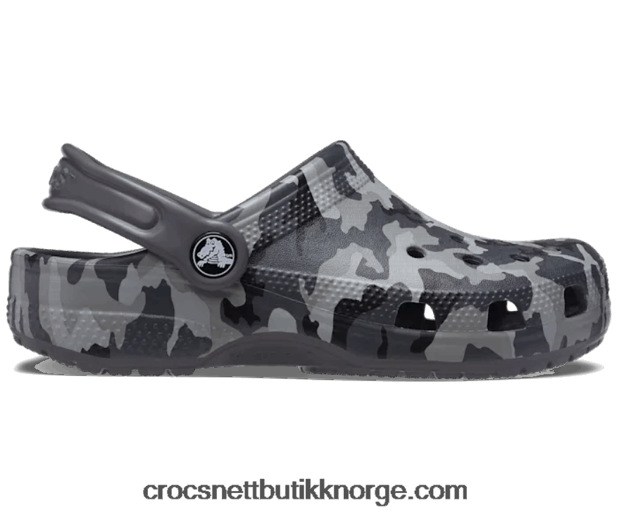 barn klassisk camo-tresko for småbarn Crocs svart/grå 6802D41399