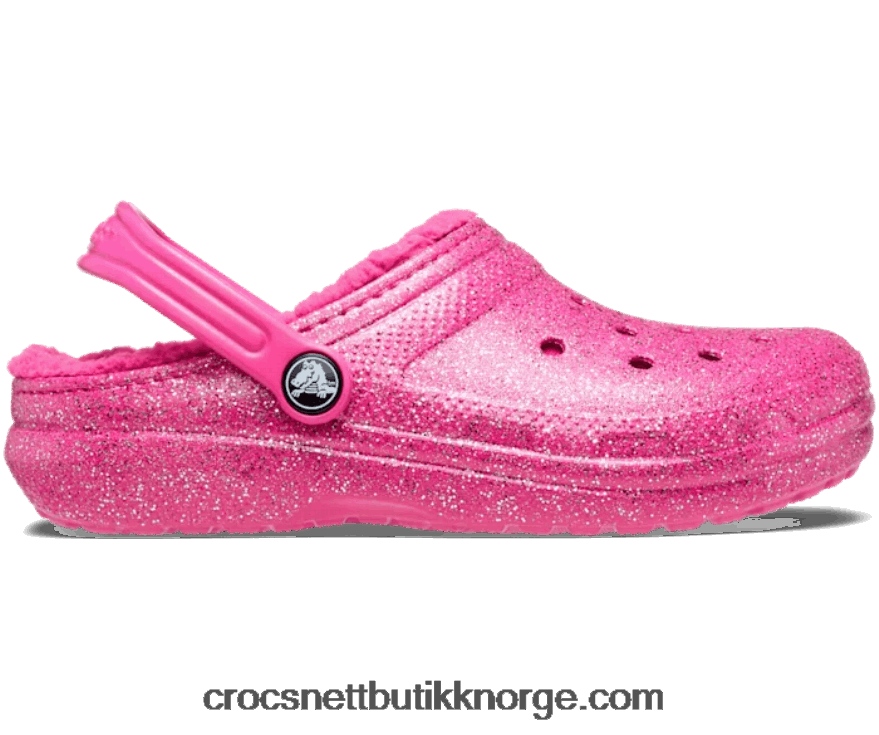 barn klassisk fôret glittertresko for småbarn Crocs fuchsia moro/multi 6802D41432