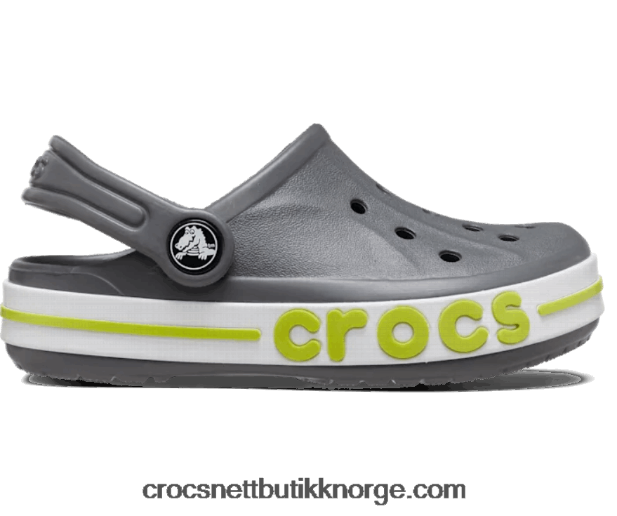 barn småbarn Bayaband tresko Crocs skifergrå/lime punch 6802D41354