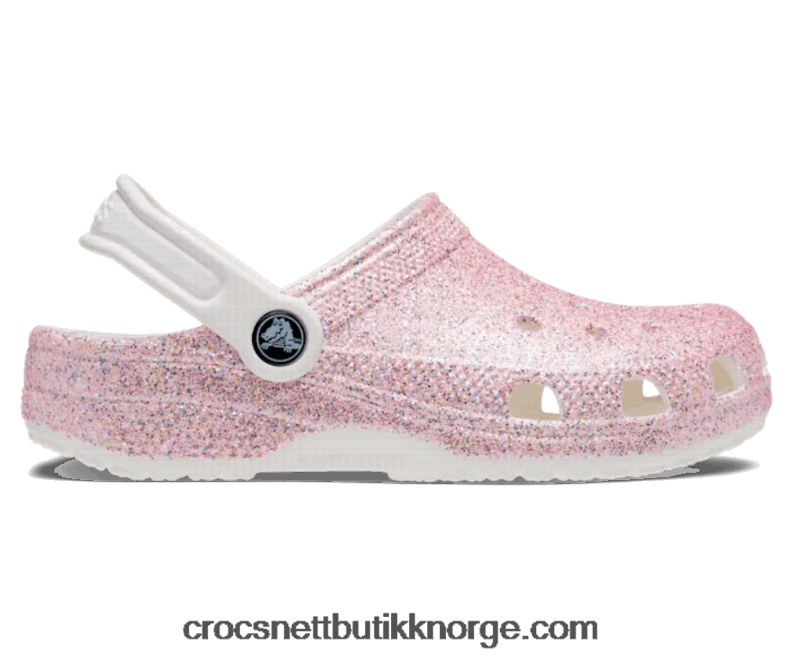 barn klassisk glittertresko Crocs hvit/regnbue 6802D41590