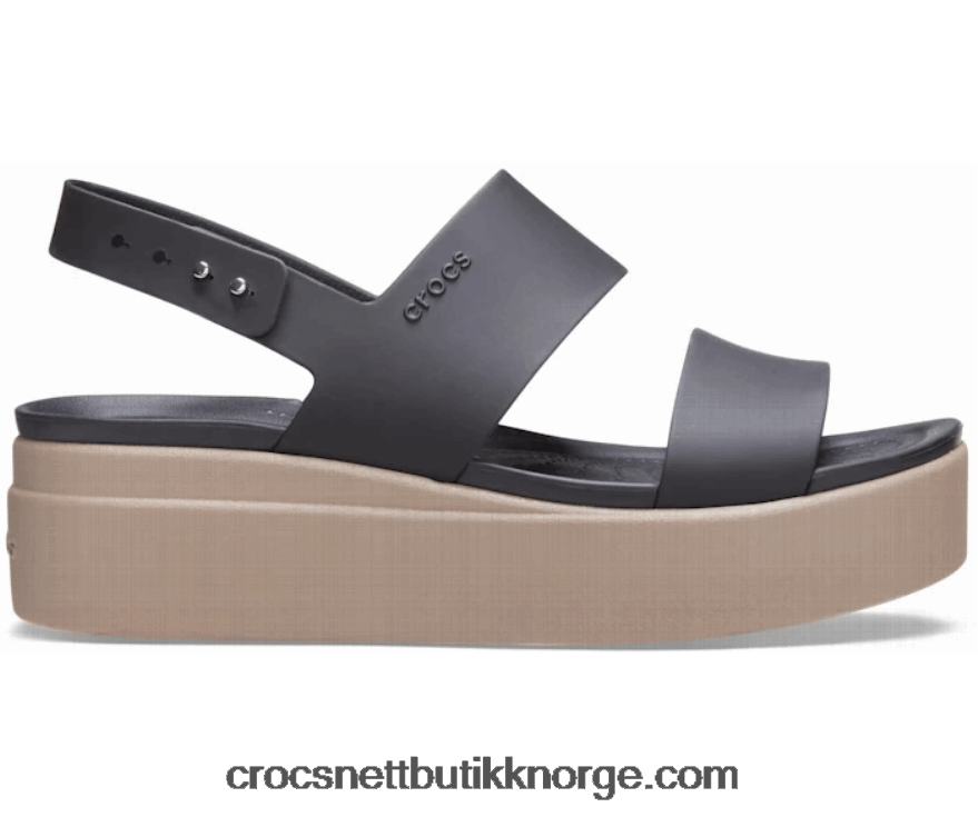 kvinner Brooklyn lav kile Crocs svart/sopp 6802D4444