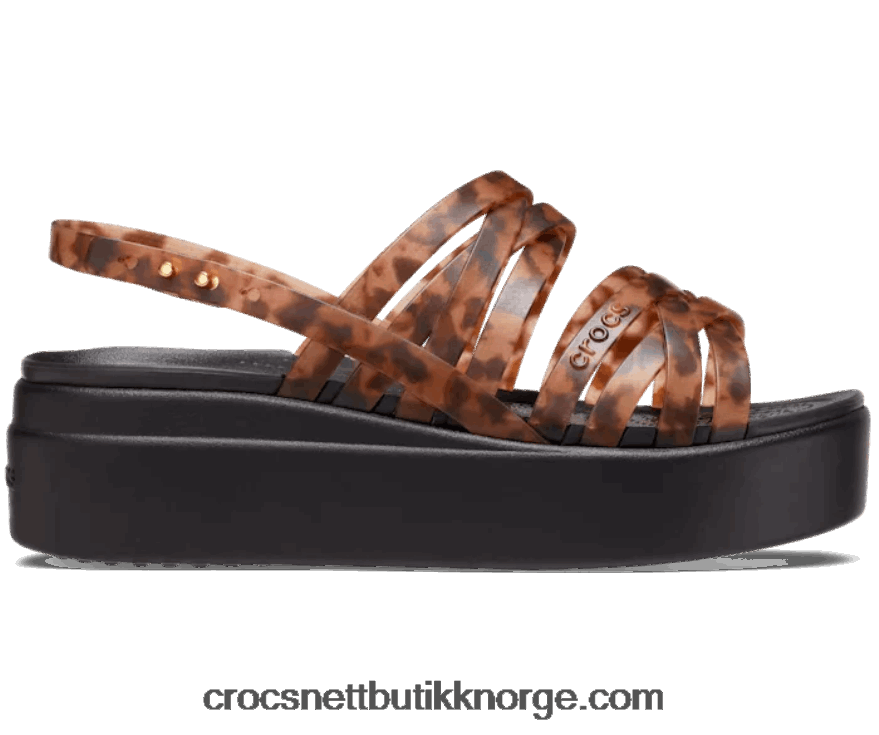 kvinner brooklyn skilpadde strappy lav kile Crocs mokka/svart 6802D4498