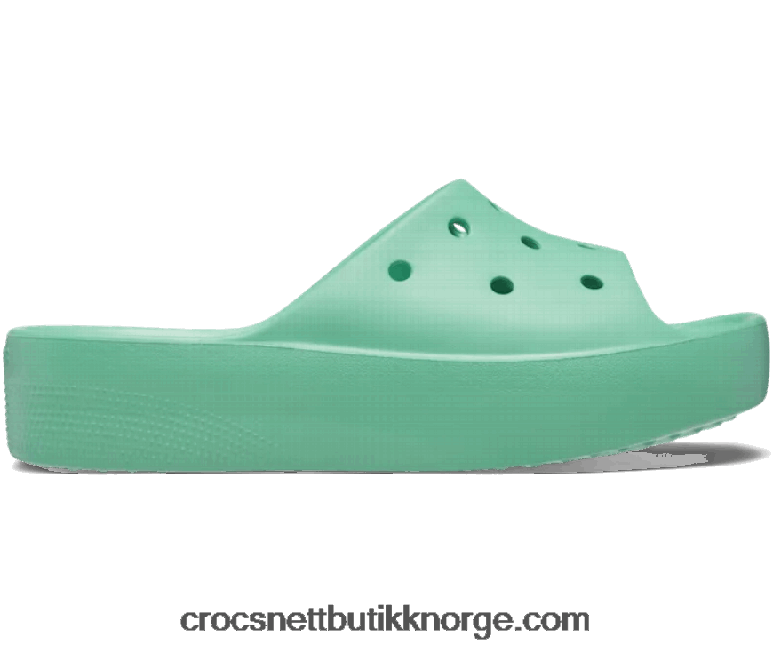 kvinner klassisk plattformsklie Crocs jade stein 6802D4371