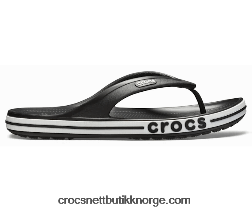 kvinner bayaband flip Crocs svart hvit 6802D4377