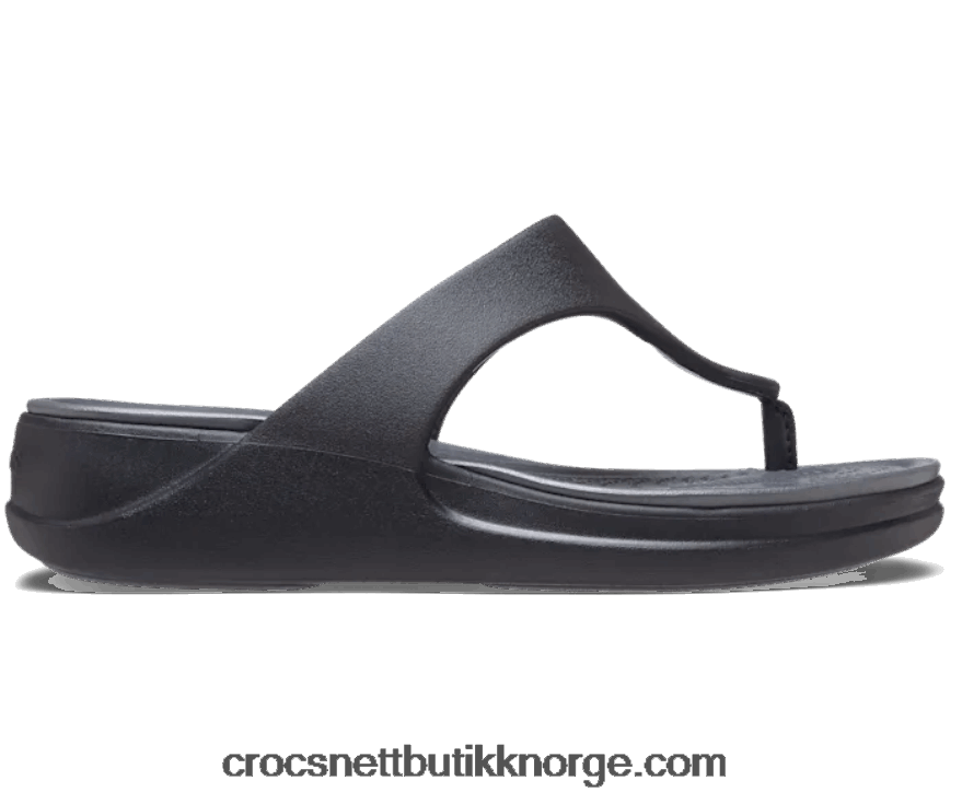 kvinner boca wedge flip Crocs svart 6802D4425