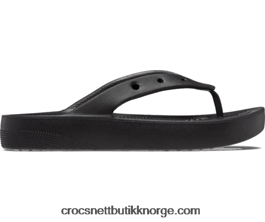 kvinner klassisk plattformflip Crocs svart 6802D4511