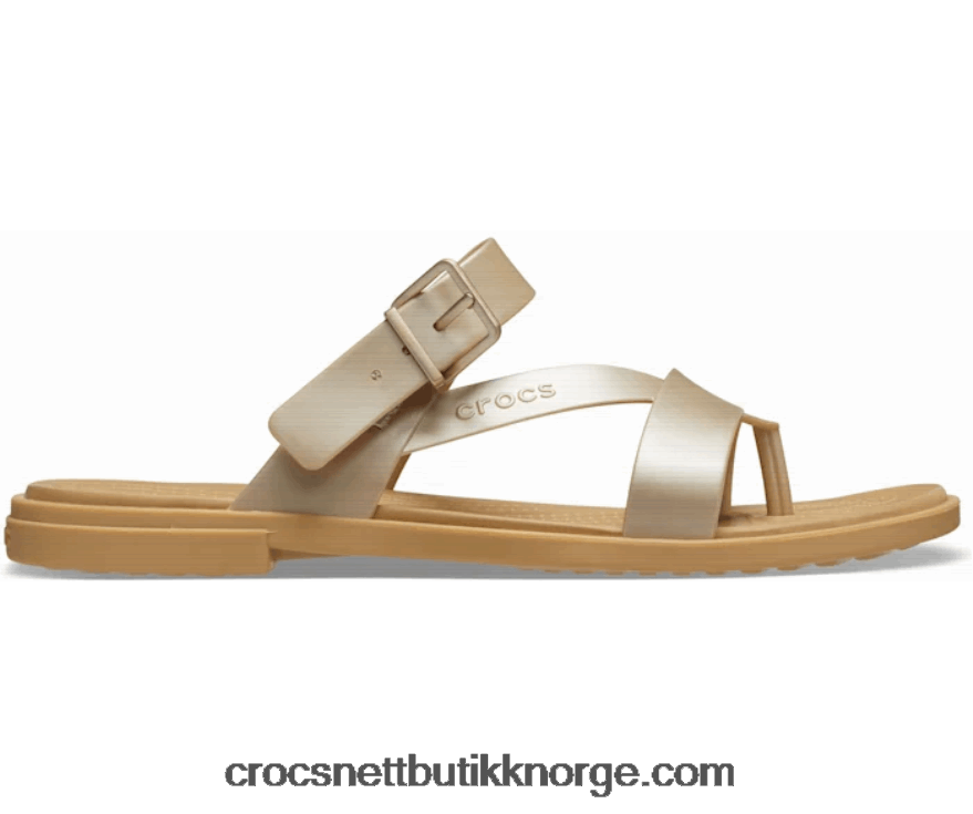 kvinner tulum metallisk tå stolpe sandal Crocs metallisk champagne 6802D4569