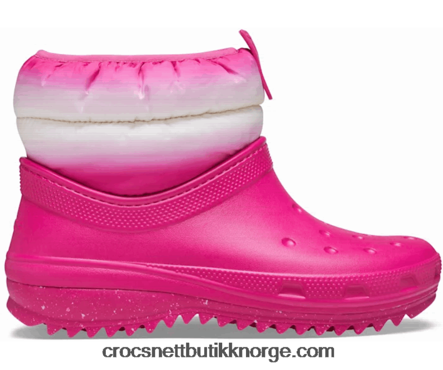 kvinner klassisk neo puff shorty støvel Crocs godteri rosa/stukk 6802D4350