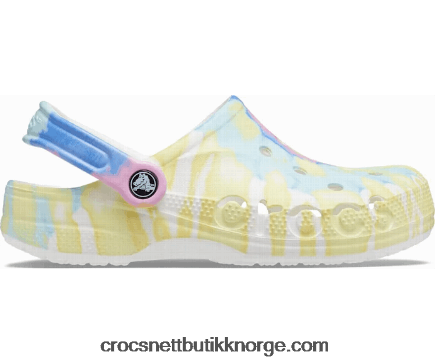 kvinner baya tie-dye tresko Crocs hvit/multi 6802D4263