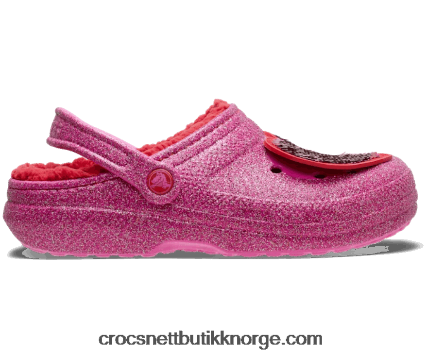 kvinner klassisk foret rosa glitterhjertesko Crocs pepper 6802D487