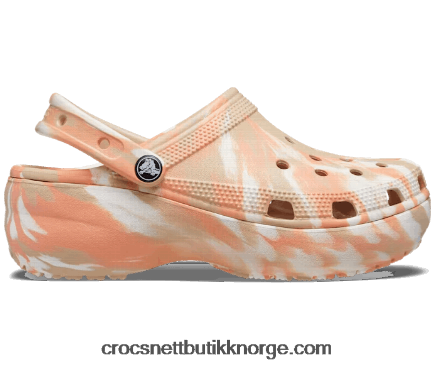 kvinner klassisk plattform marmorert tresko Crocs chai/multi 6802D4280