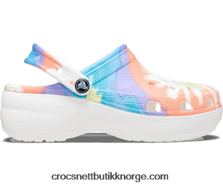 kvinner klassisk plattform tie-dye grafisk tresko Crocs6802D4596