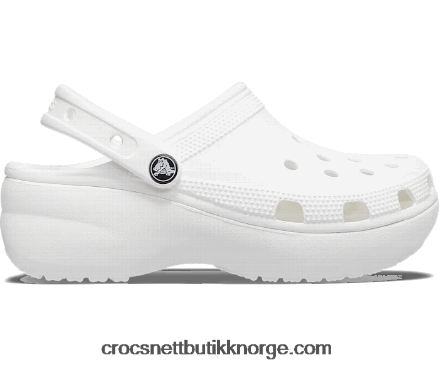 kvinner klassisk plattformtresko Crocs hvit 6802D4126