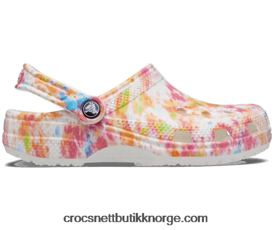 kvinner klassisk tie-dye grafisk tresko Crocs oransje zing/multi 6802D4267