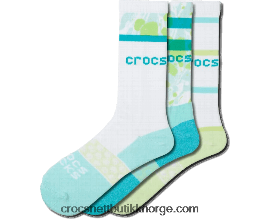 sokker voksen sesongbasert tre like pakke Crocs hvit/multi 6802D41243