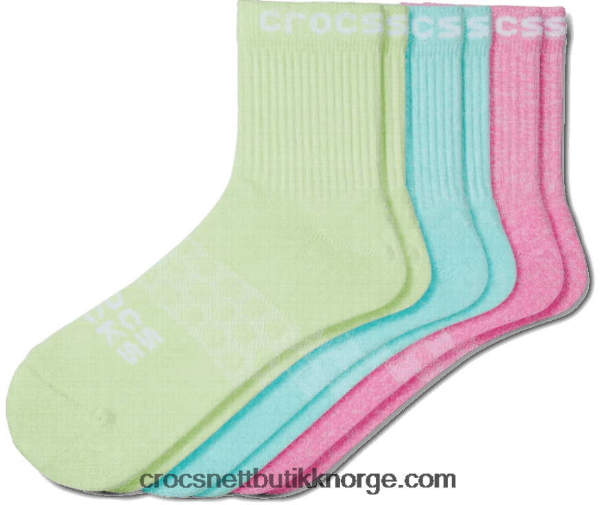 sokker voksen tvunnet garn kvart solid 3-pakning Crocs hvit/multi 6802D41244